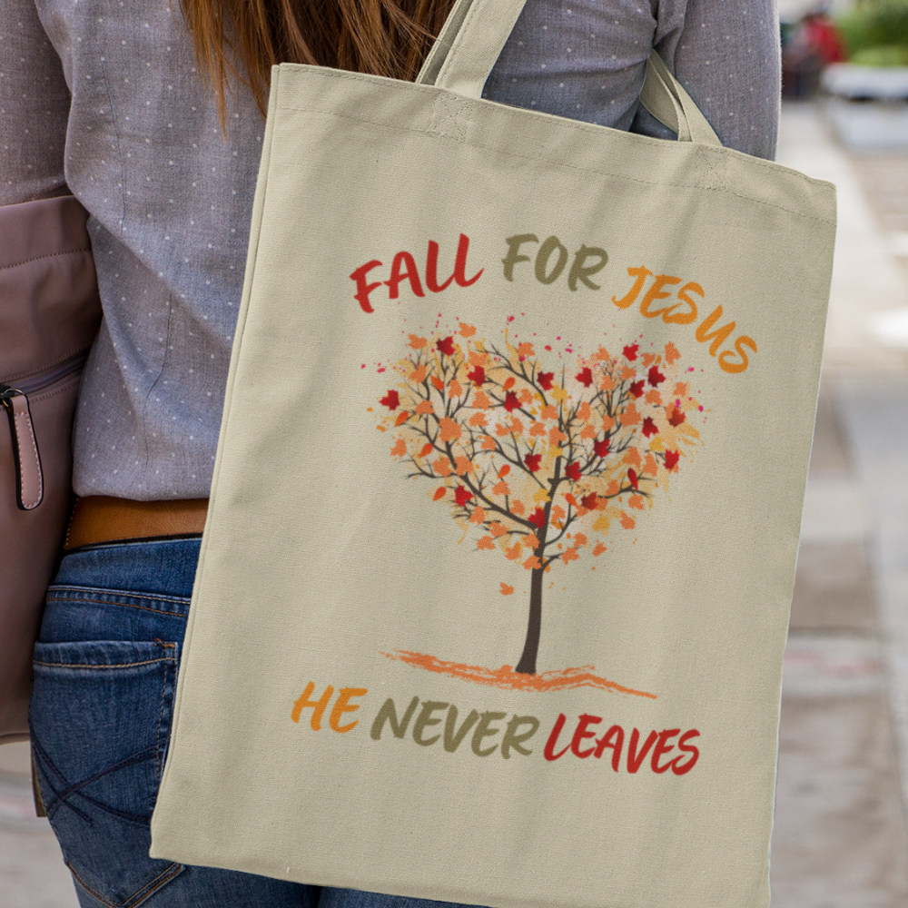 Fall For Jesus (Heart Tree Cotton Tote Bag)