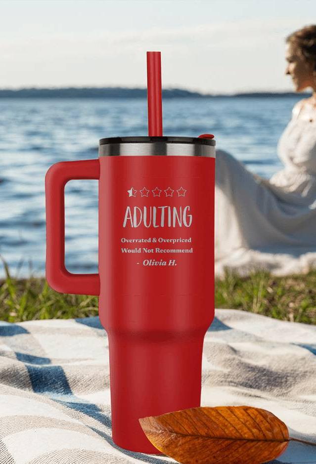 Adulting | Overrated & Overpriced 40oz Personalized Insulated Tumbler