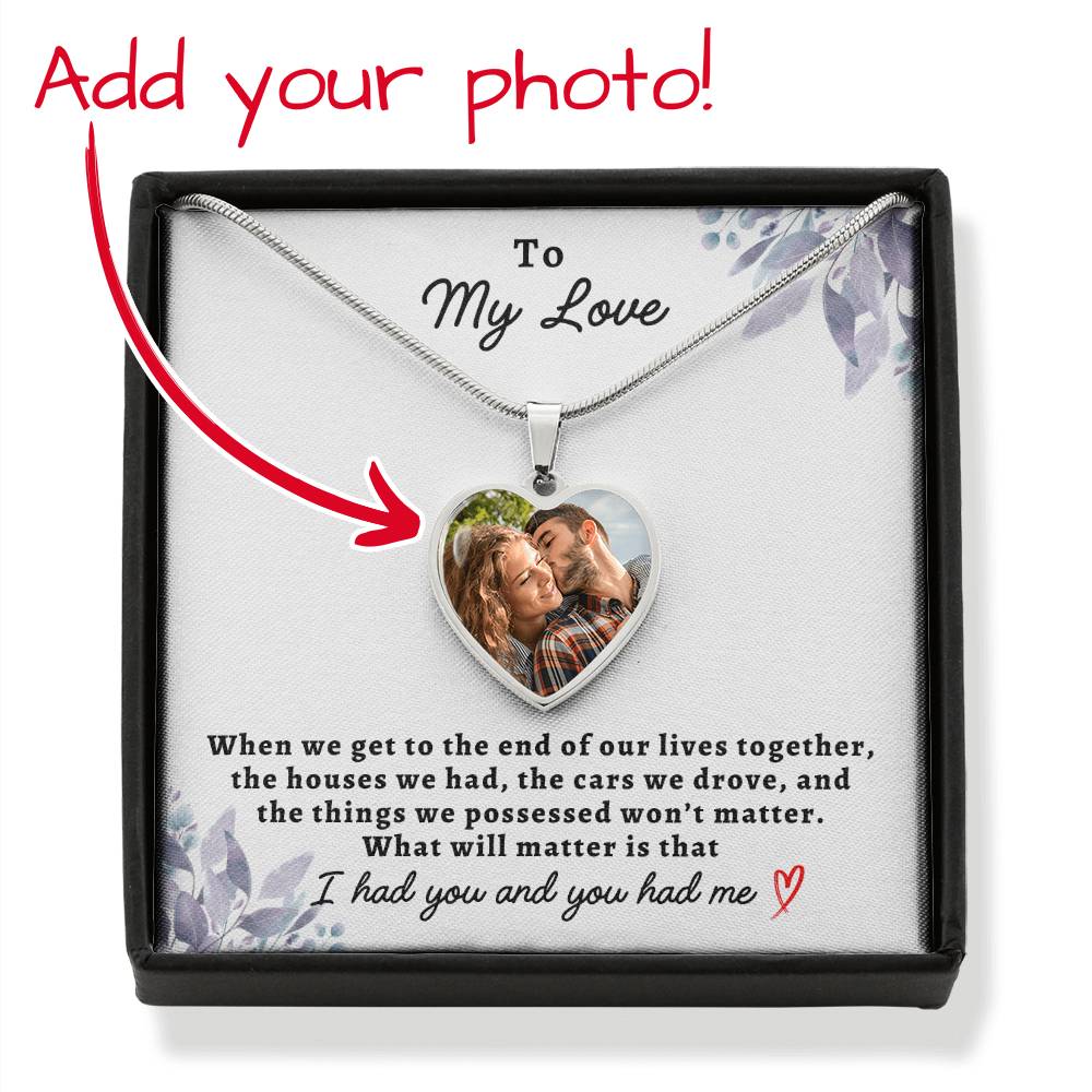To My Love | Personalized Heart Photo Necklace
