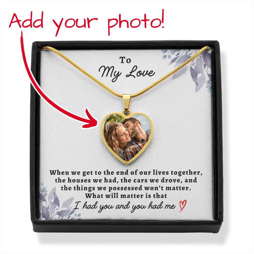 To My Love | Personalized Heart Photo Necklace