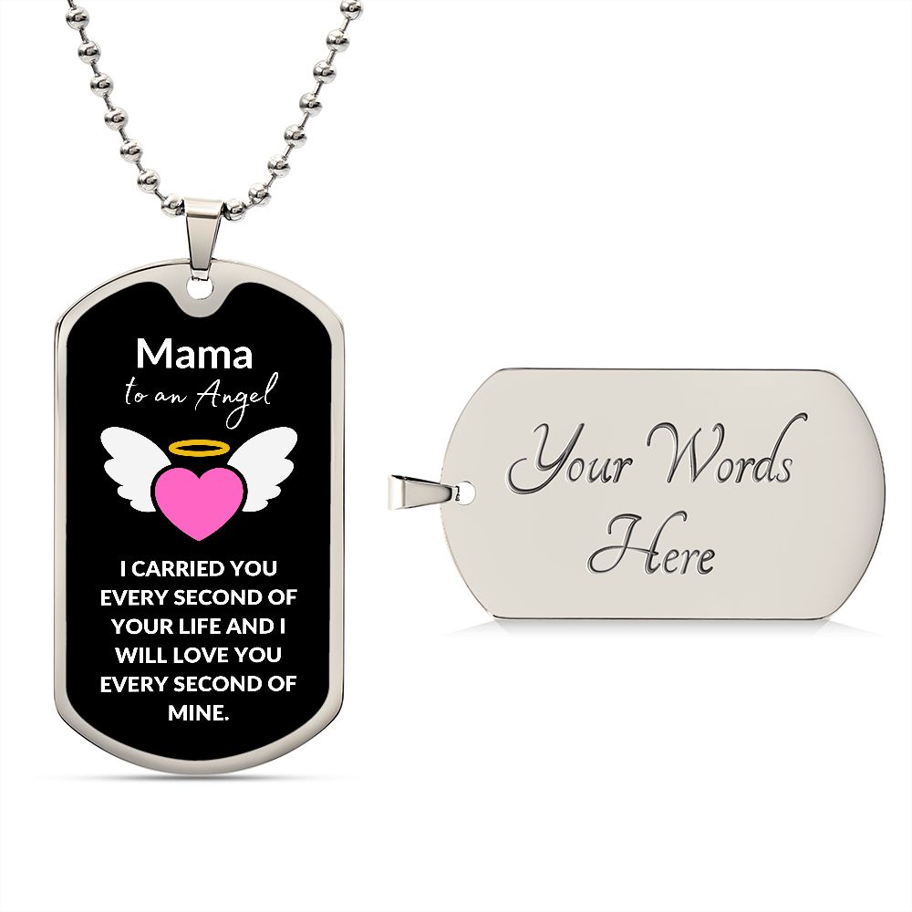 Mama To An Angel | Pink (Dog Tag)