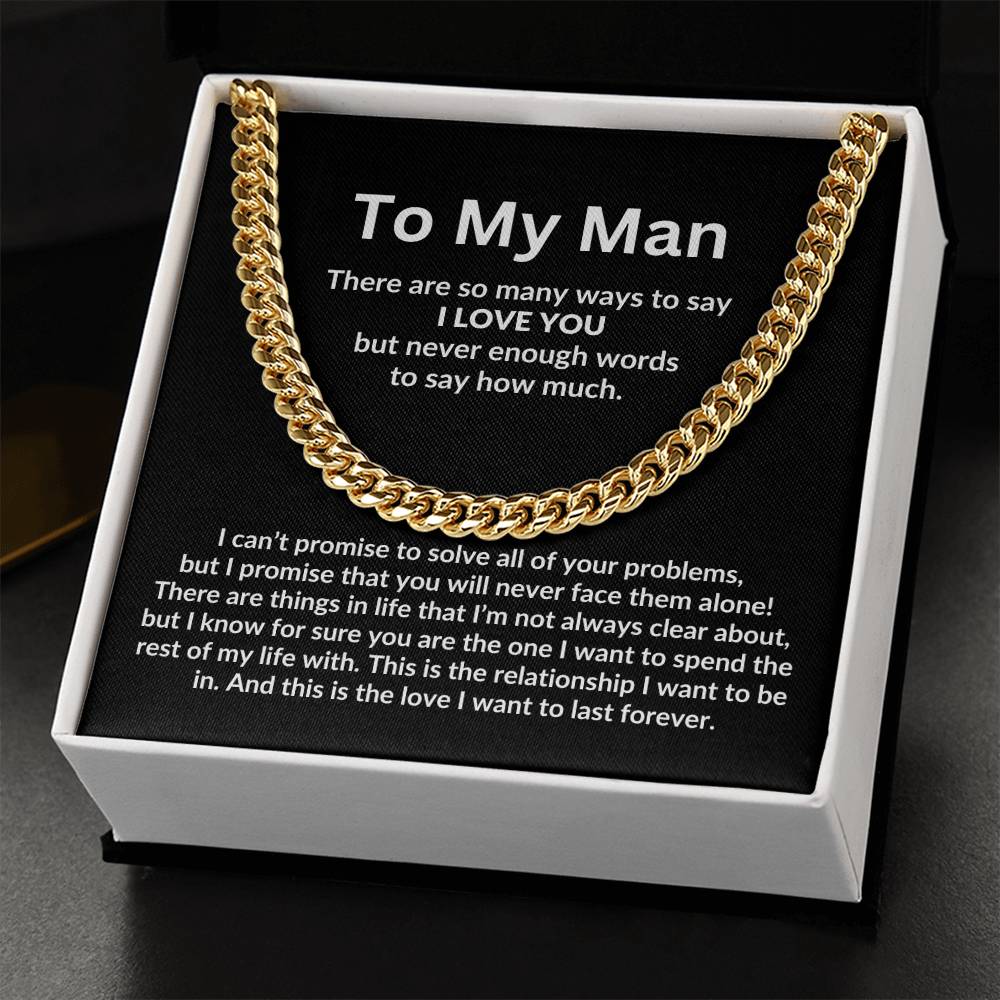 To My Man, I Love You Cuban Link Chain