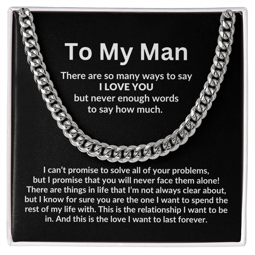 To My Man, I Love You Cuban Link Chain