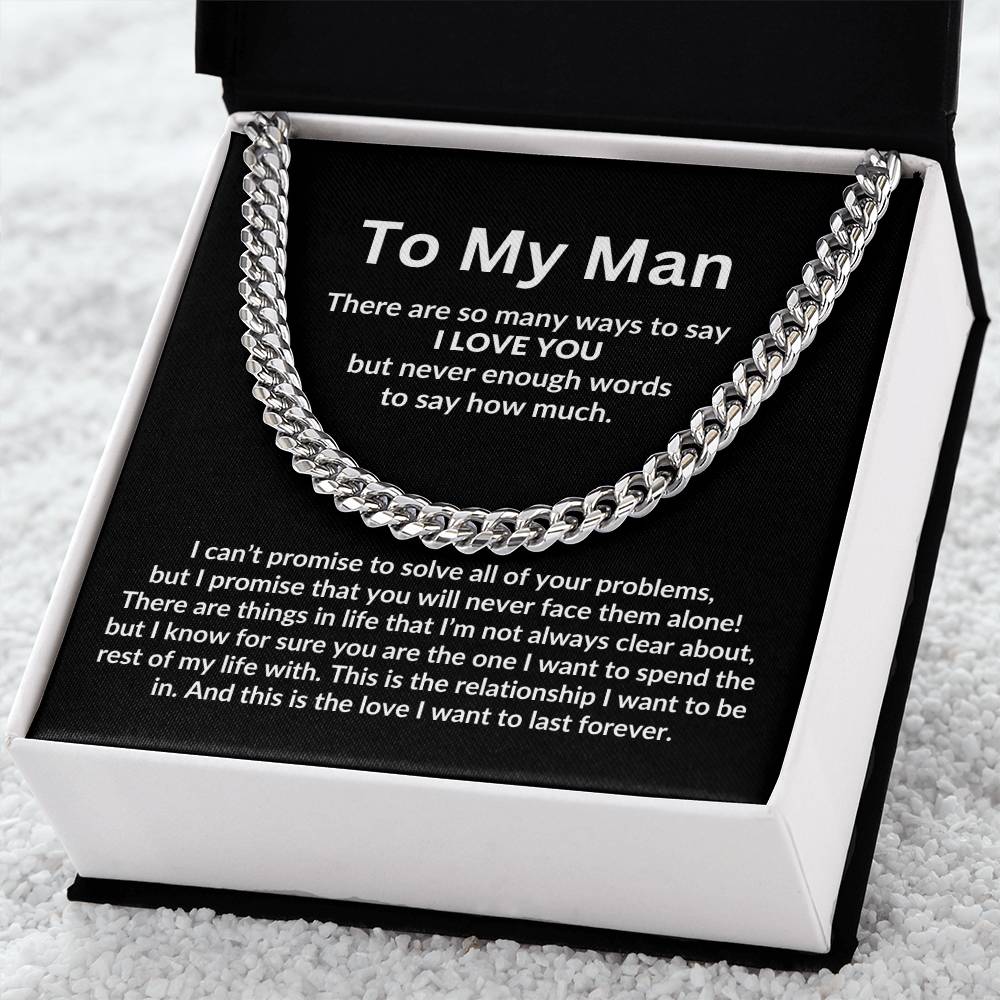 To My Man, I Love You Cuban Link Chain