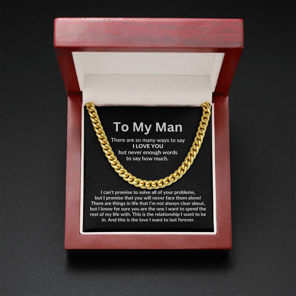 To My Man, I Love You Cuban Link Chain