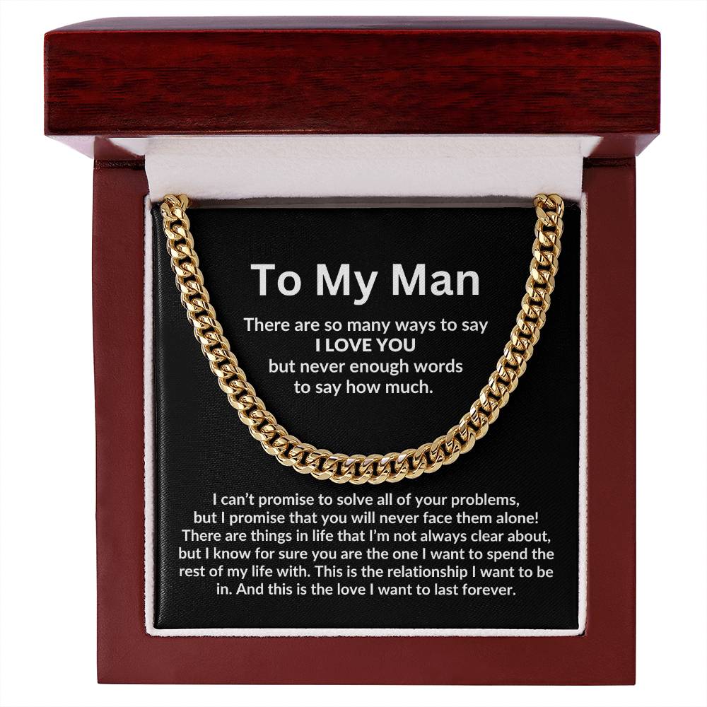 To My Man, I Love You Cuban Link Chain