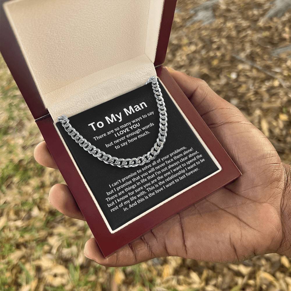 To My Man, I Love You Cuban Link Chain