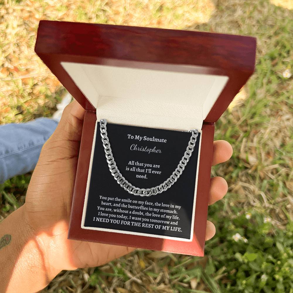 To My Soulmate | All That You Are (Personalized Cuban Link Chain)