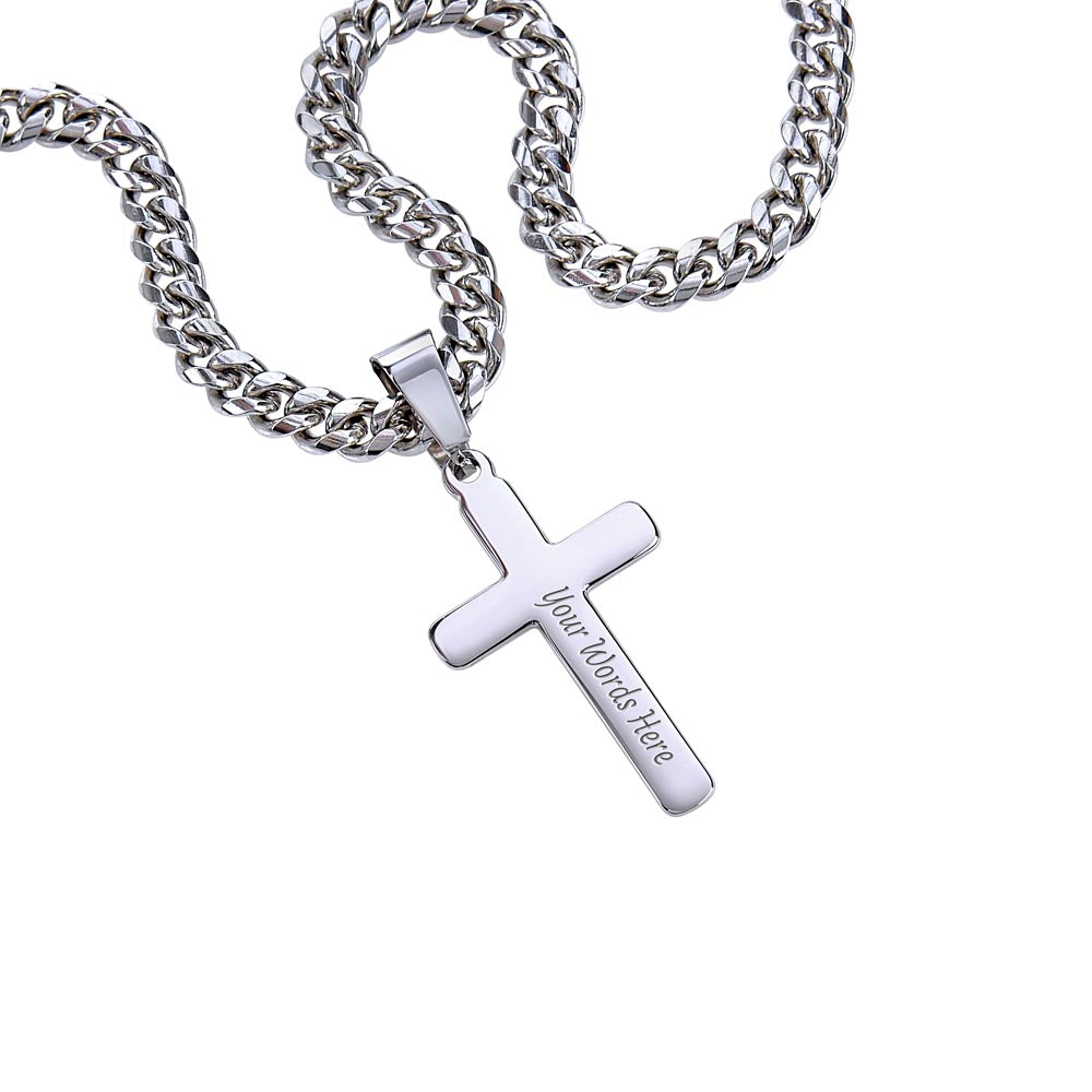 Behind You | Graduation Gift (Cuban Chain/Artisan Cross Necklace)