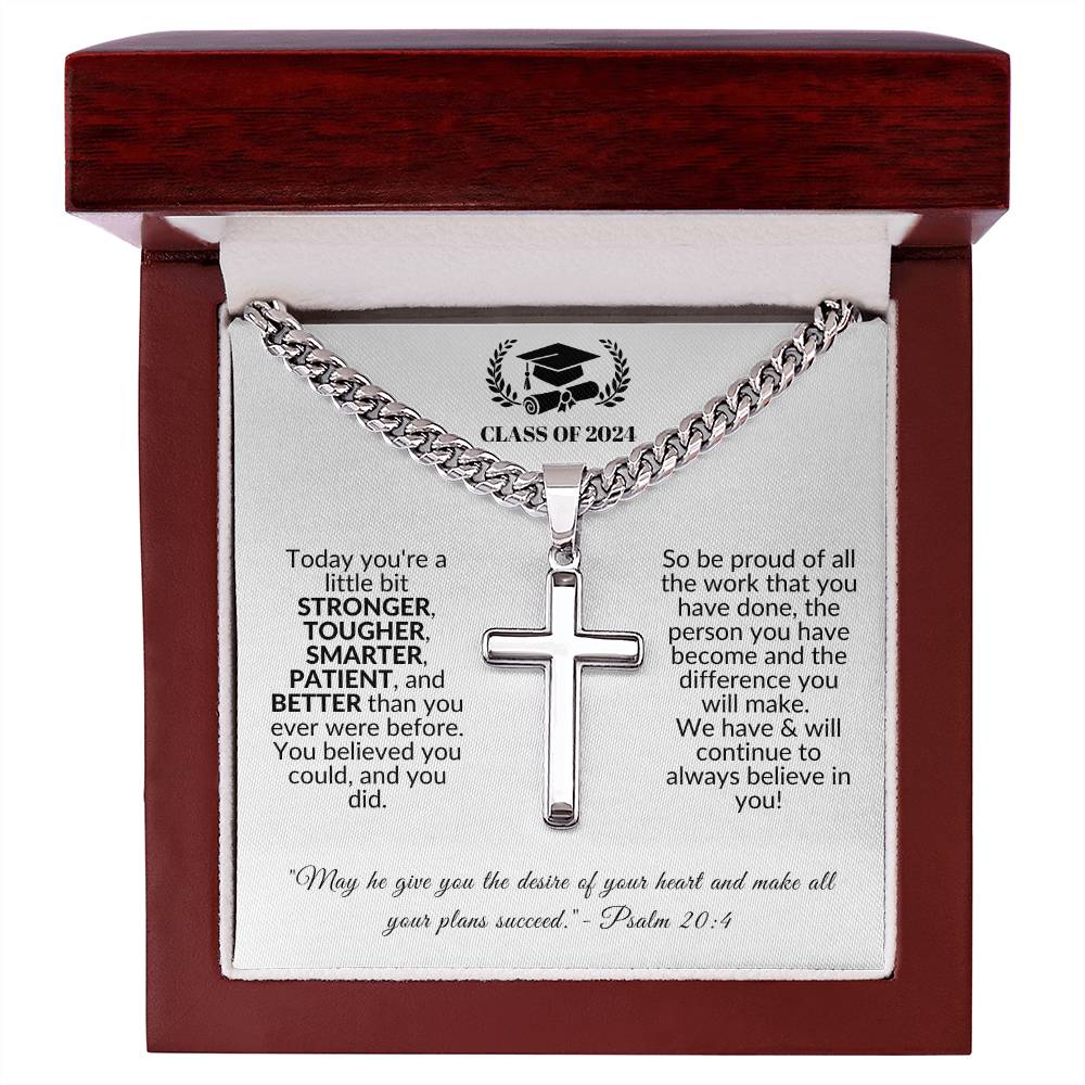 Class Of | Graduation Gift (Cuban Chain/Artisan Cross Necklace)