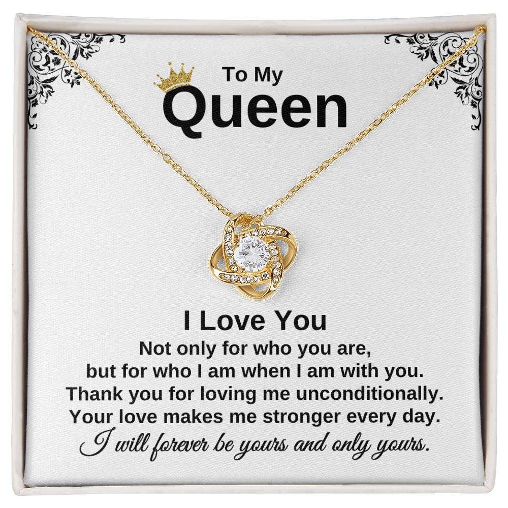 To My Queen | I Love You (Love Knot Necklace)