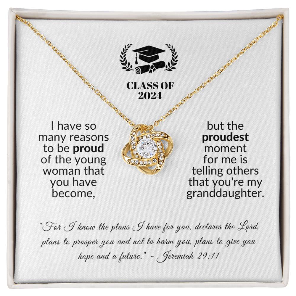 Proudest Moment | Graduation Gift for Granddaughter (Love Knot Necklace)