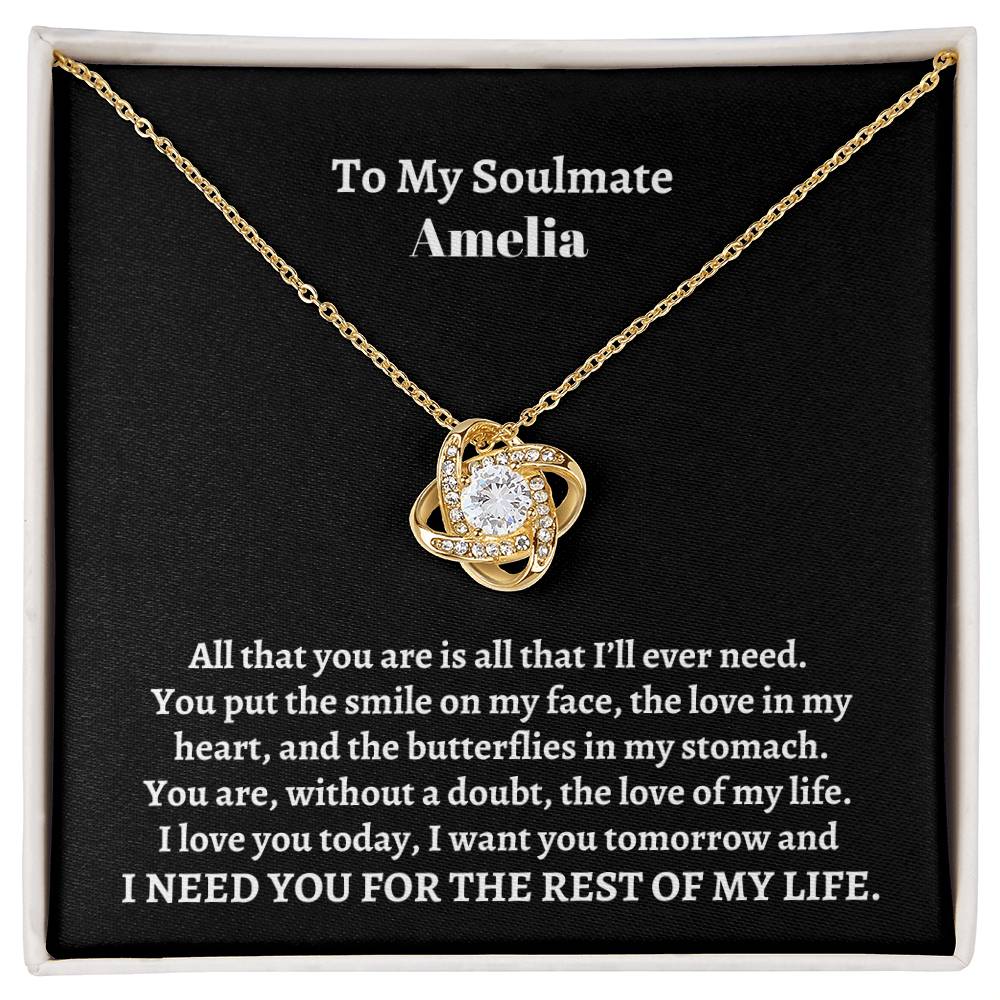 To My Soulmate | All That You Are (Personalized Love Knot Necklace)