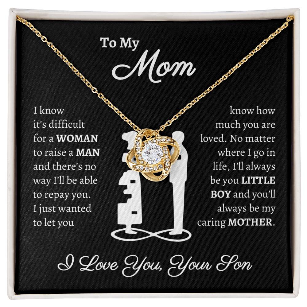 To My Mom, You Are Loved | From Your Son Love Knot Necklace