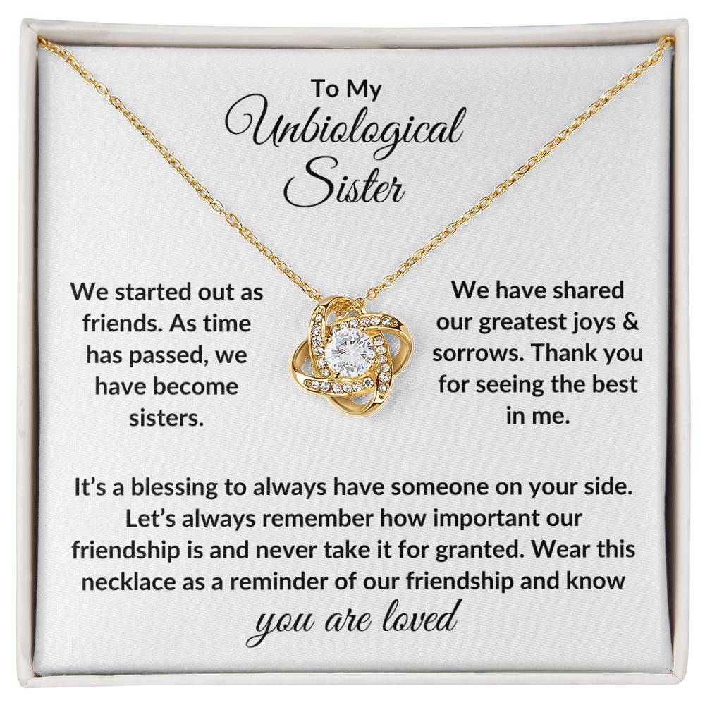 To My Unbiological Sister | You Are Loved (Love Knot Necklace)