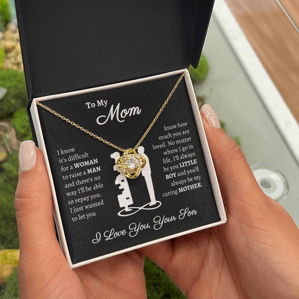 To My Mom, You Are Loved | From Your Son Love Knot Necklace