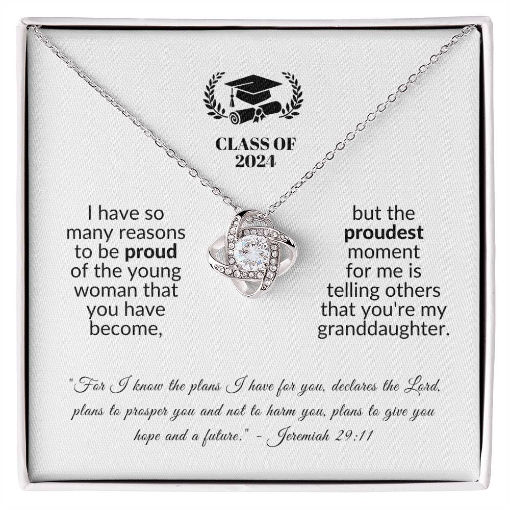 Proudest Moment | Graduation Gift for Granddaughter (Love Knot Necklace)