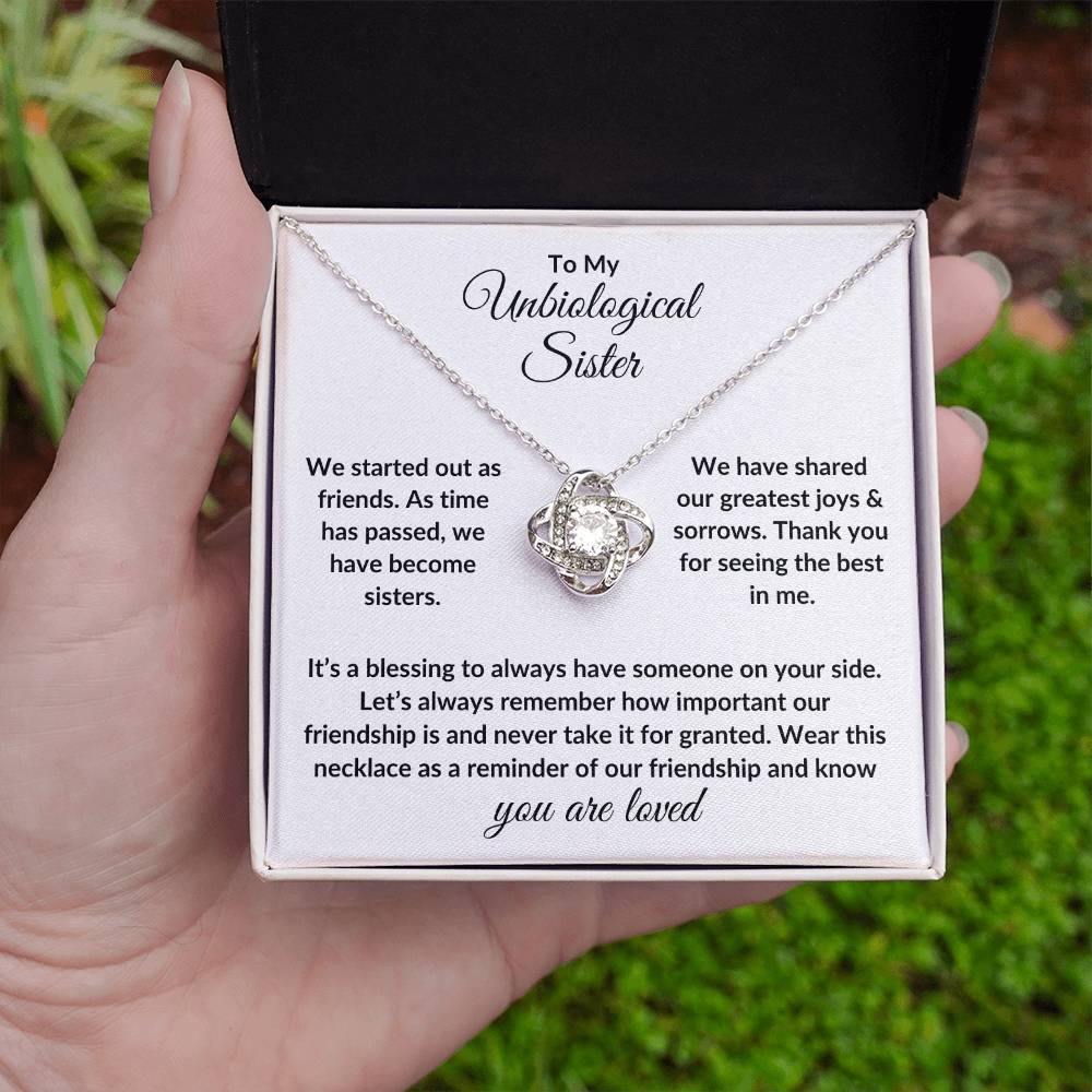 To My Unbiological Sister | You Are Loved (Love Knot Necklace)