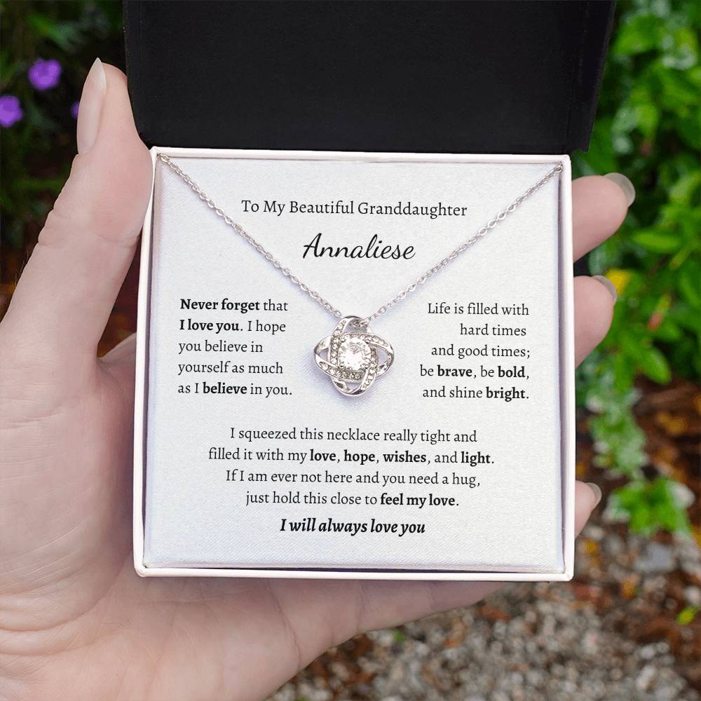 To My Beautiful Granddaughter, I Will Always Love You Personalized Necklace