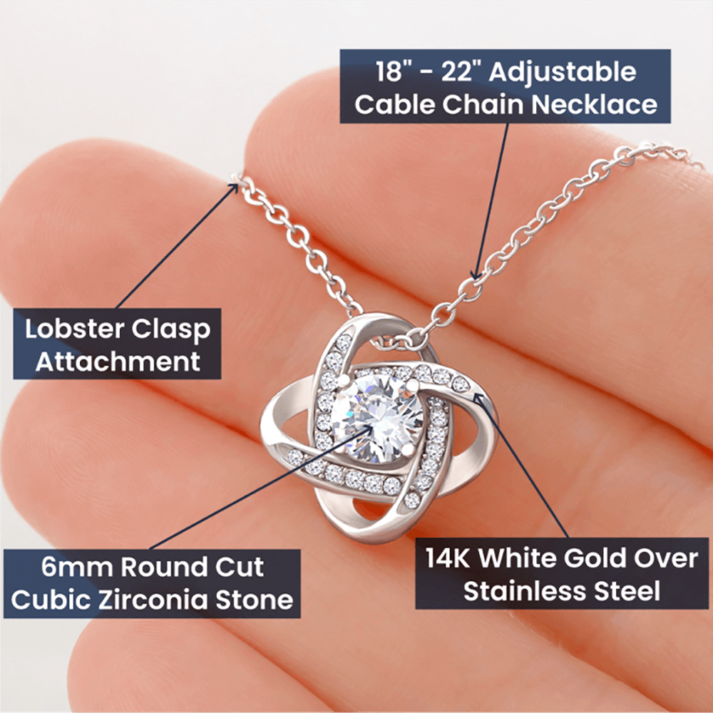 To My Queen | I Love You (Love Knot Necklace)