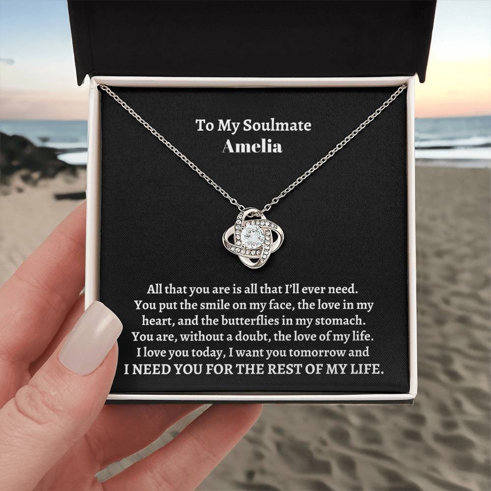 To My Soulmate | All That You Are (Personalized Love Knot Necklace)