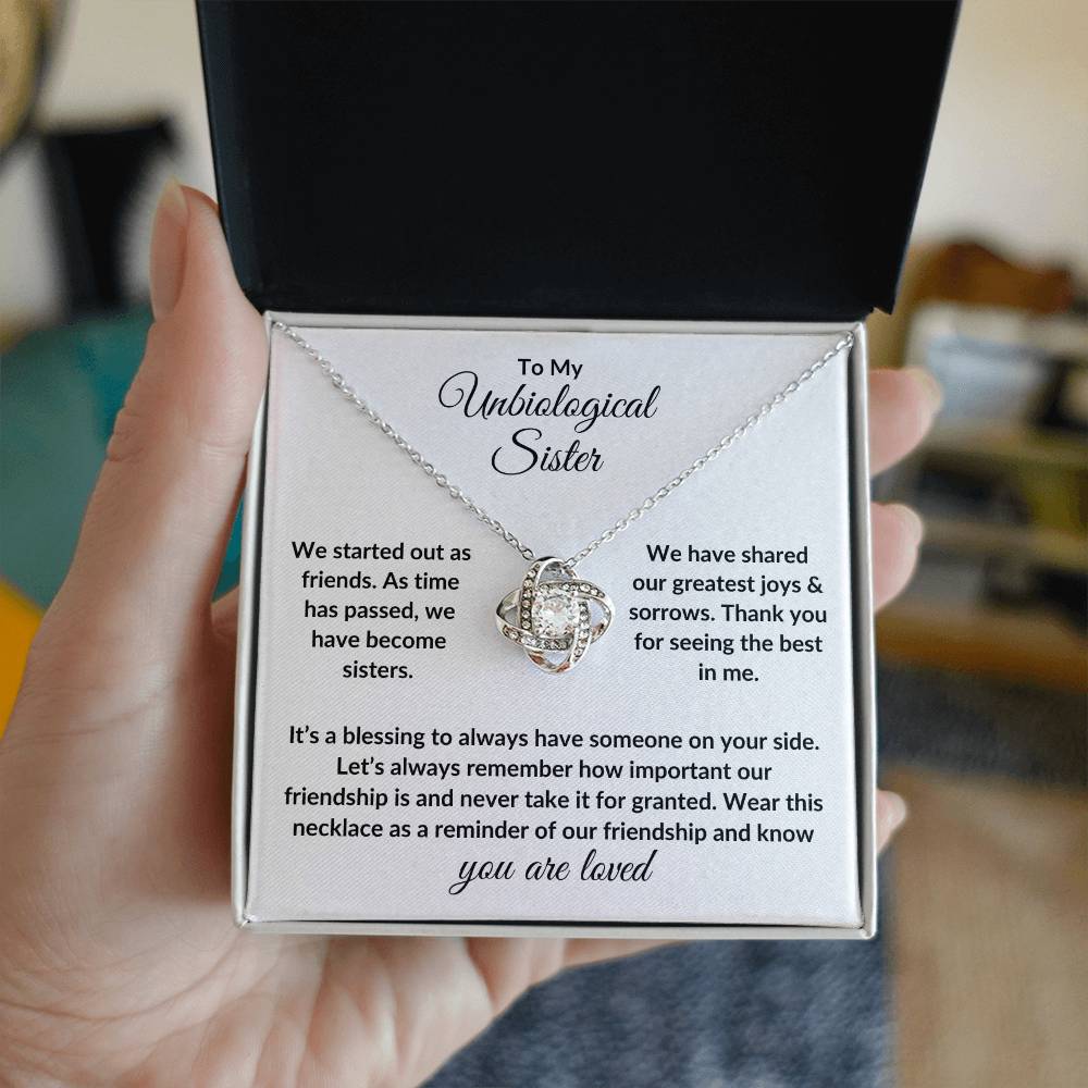 To My Unbiological Sister | You Are Loved (Love Knot Necklace)