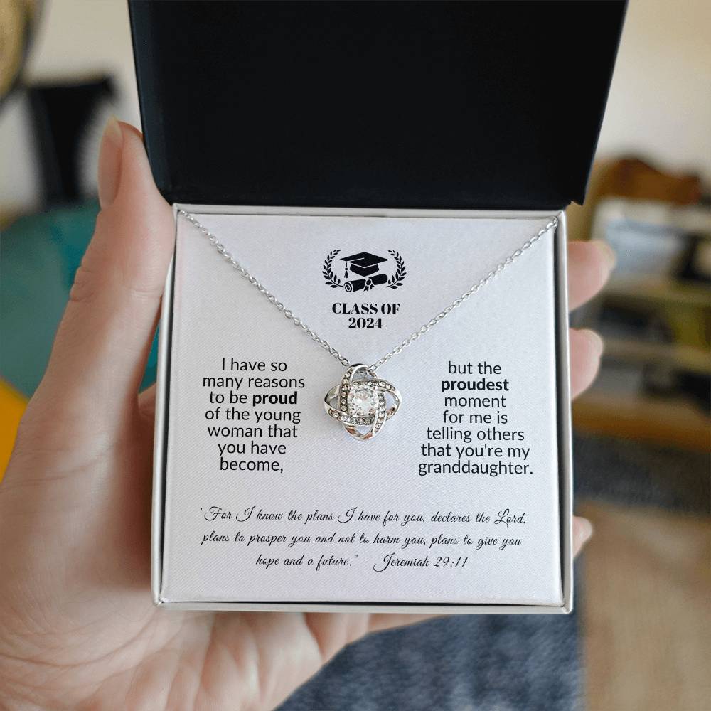 Proudest Moment | Graduation Gift for Granddaughter (Love Knot Necklace)