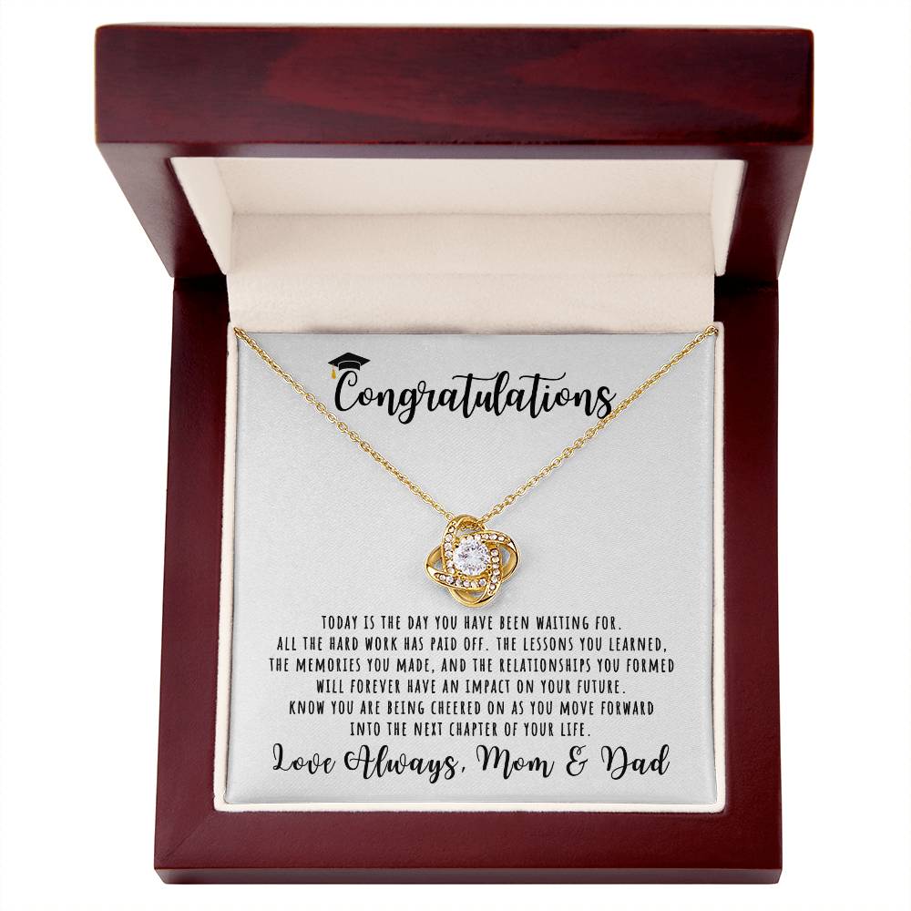 Congratulations, Love Mom & Dad | Graduation Necklace Gift