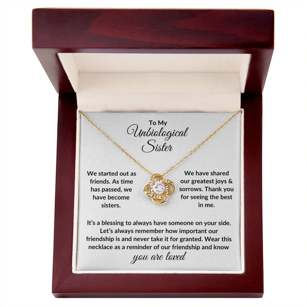 To My Unbiological Sister | You Are Loved (Love Knot Necklace)