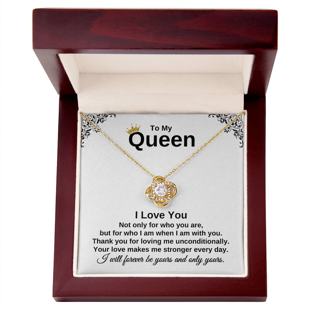 To My Queen | I Love You (Love Knot Necklace)