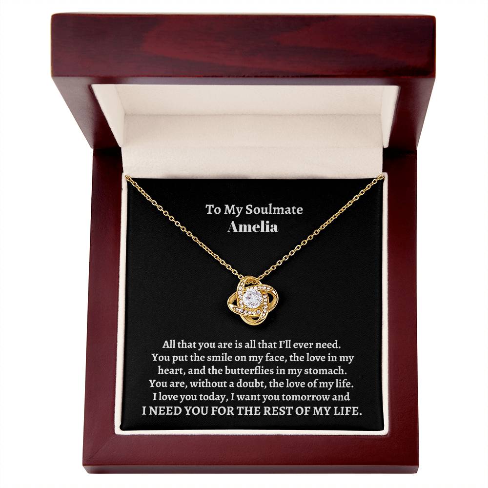 To My Soulmate | All That You Are (Personalized Love Knot Necklace)
