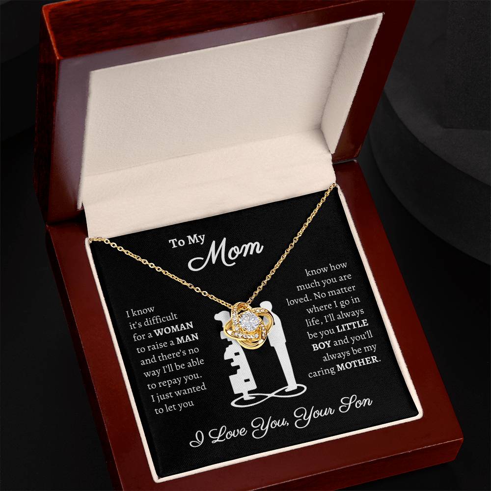 To My Mom, You Are Loved | From Your Son Love Knot Necklace