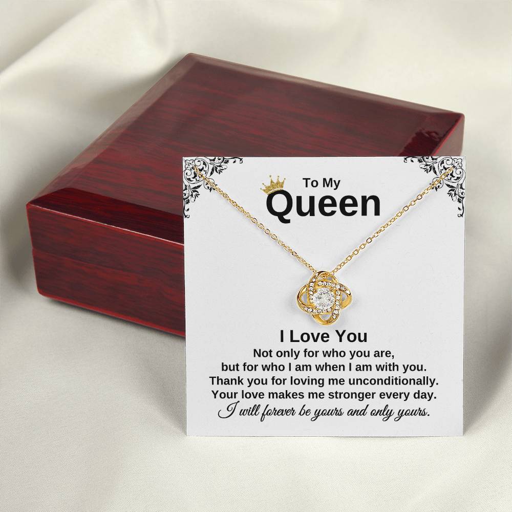 To My Queen | I Love You (Love Knot Necklace)