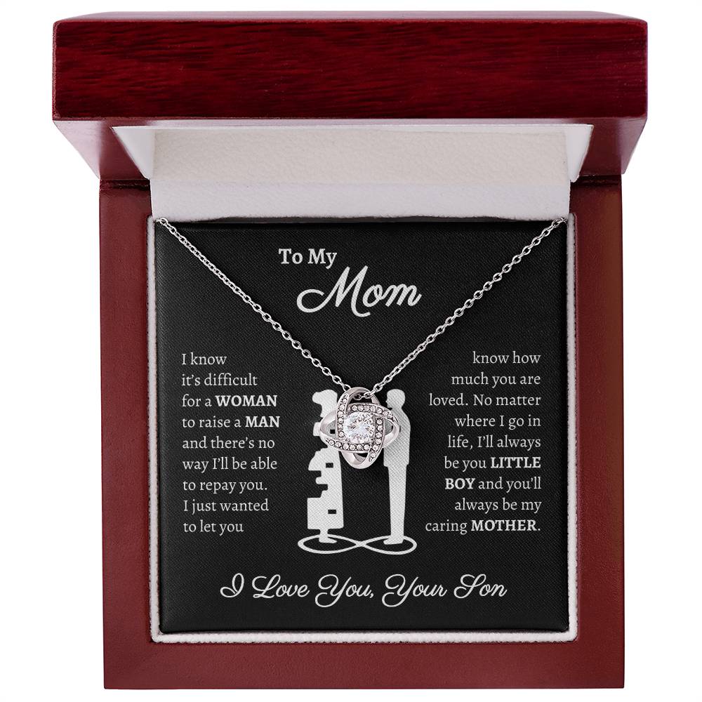 To My Mom, You Are Loved | From Your Son Love Knot Necklace