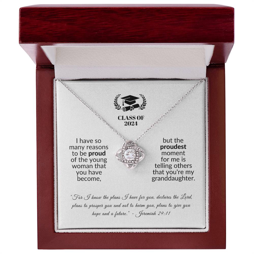 Proudest Moment | Graduation Gift for Granddaughter (Love Knot Necklace)