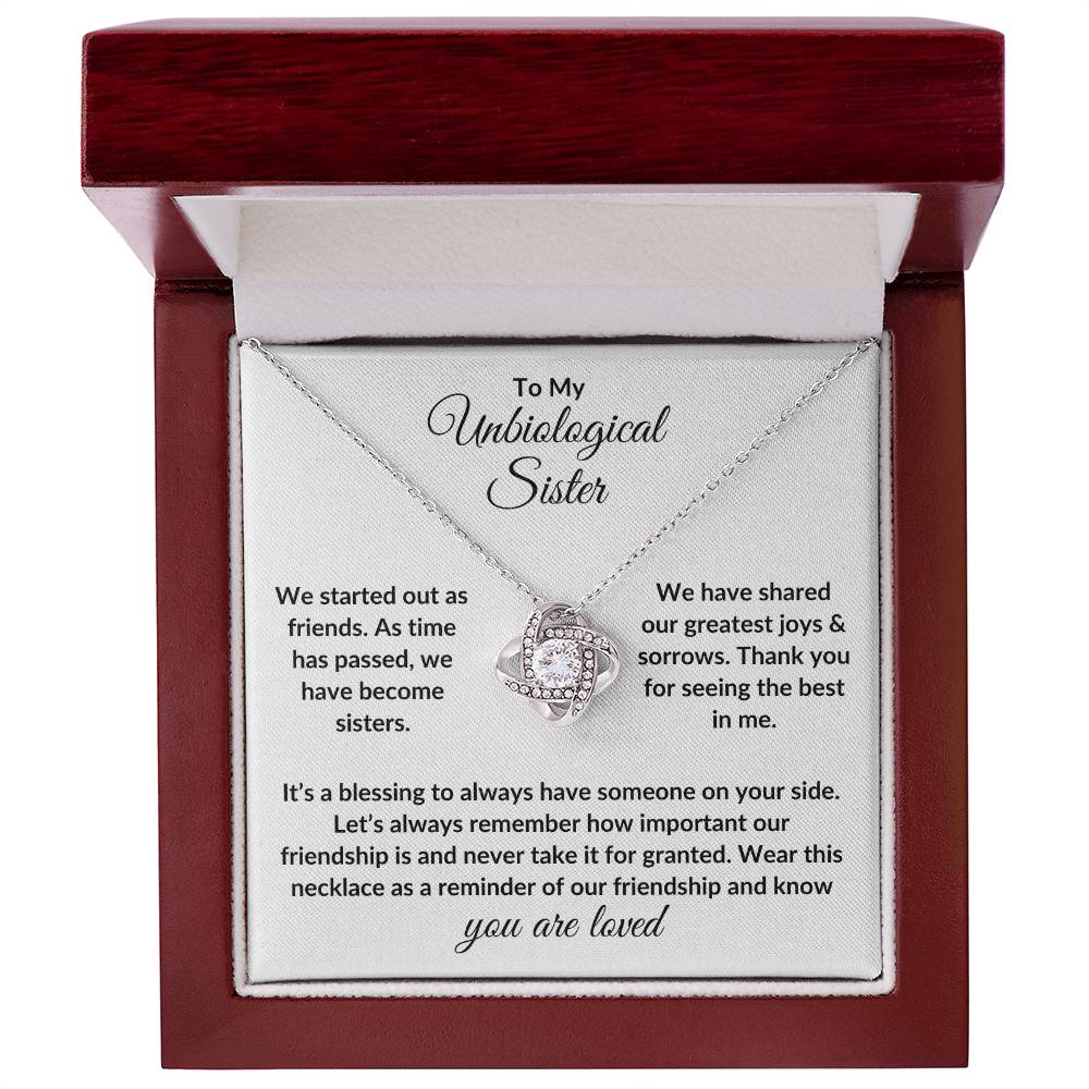 To My Unbiological Sister | You Are Loved (Love Knot Necklace)