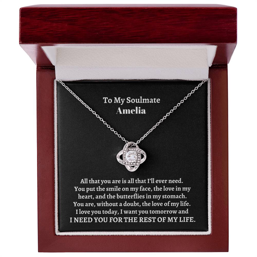 To My Soulmate | All That You Are (Personalized Love Knot Necklace)