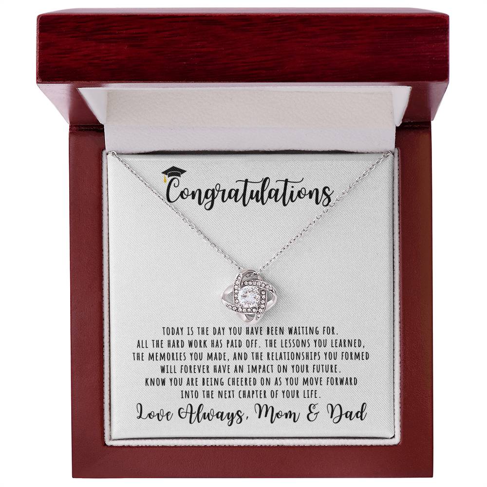 Congratulations, Love Mom & Dad | Graduation Necklace Gift