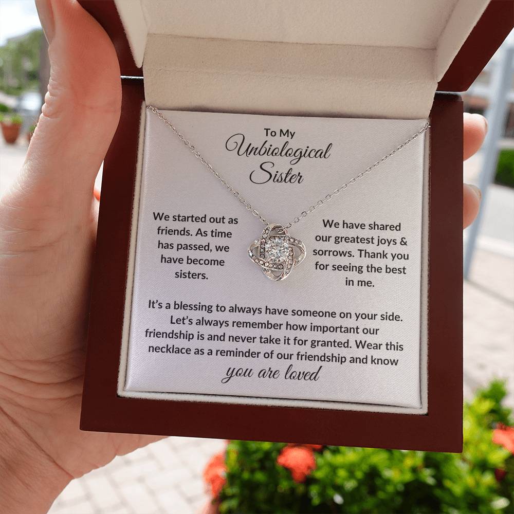 To My Unbiological Sister | You Are Loved (Love Knot Necklace)