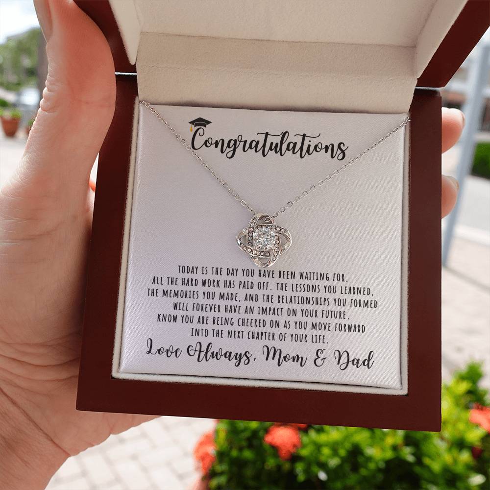Congratulations, Love Mom & Dad | Graduation Necklace Gift