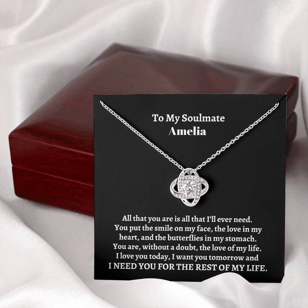 To My Soulmate | All That You Are (Personalized Love Knot Necklace)