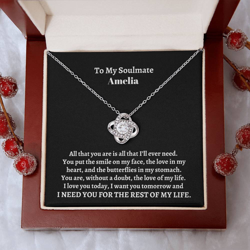 To My Soulmate | All That You Are (Personalized Love Knot Necklace)
