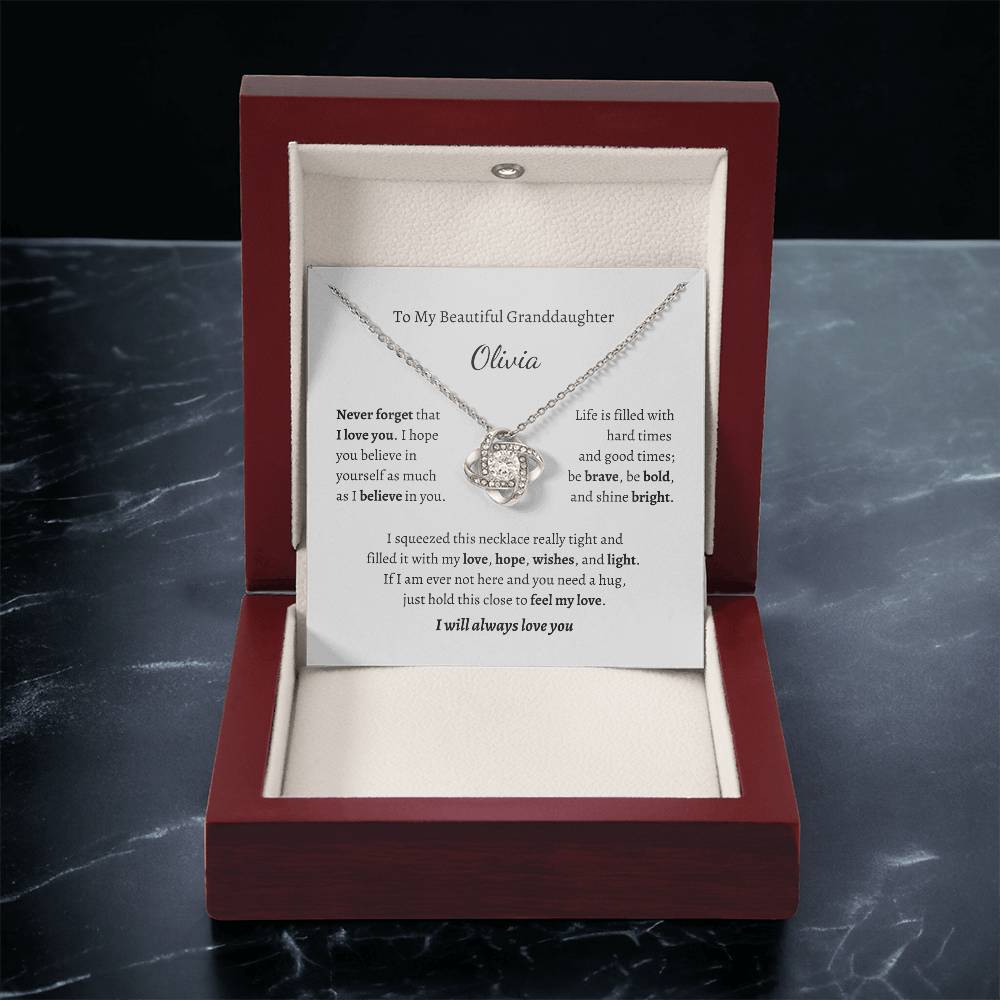 To My Beautiful Granddaughter, I Will Always Love You Personalized Necklace