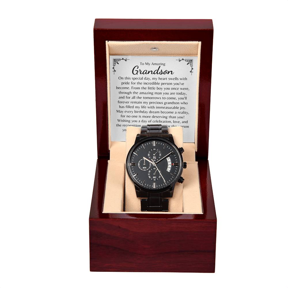 Grandson | Special Birthday (Black Chronograph Watch)