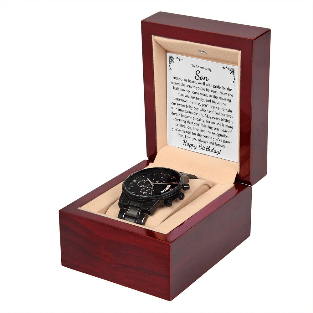 An Amazing Son | Special Birthday (Black Chronograph Watch)