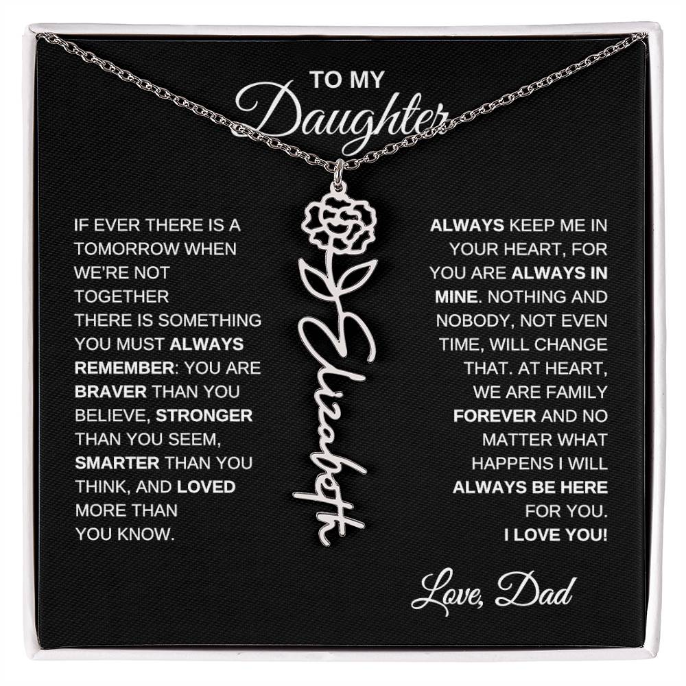To My Daughter, Always Remember | Flower Name Necklace