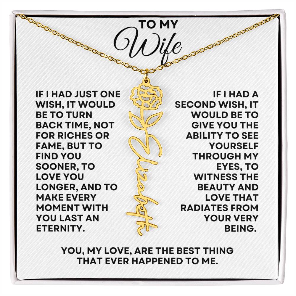 To My Wife | One Wish (Flower Name Necklace)