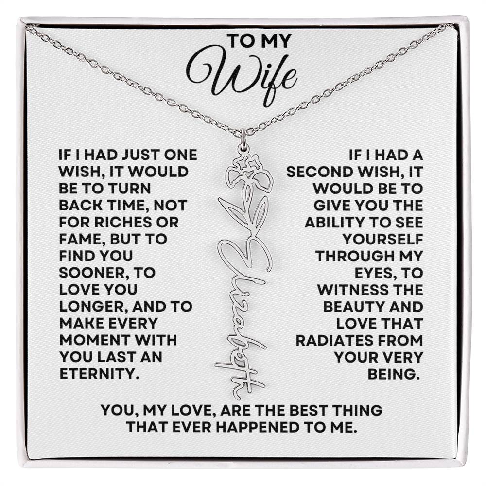 To My Wife | One Wish (Flower Name Necklace)