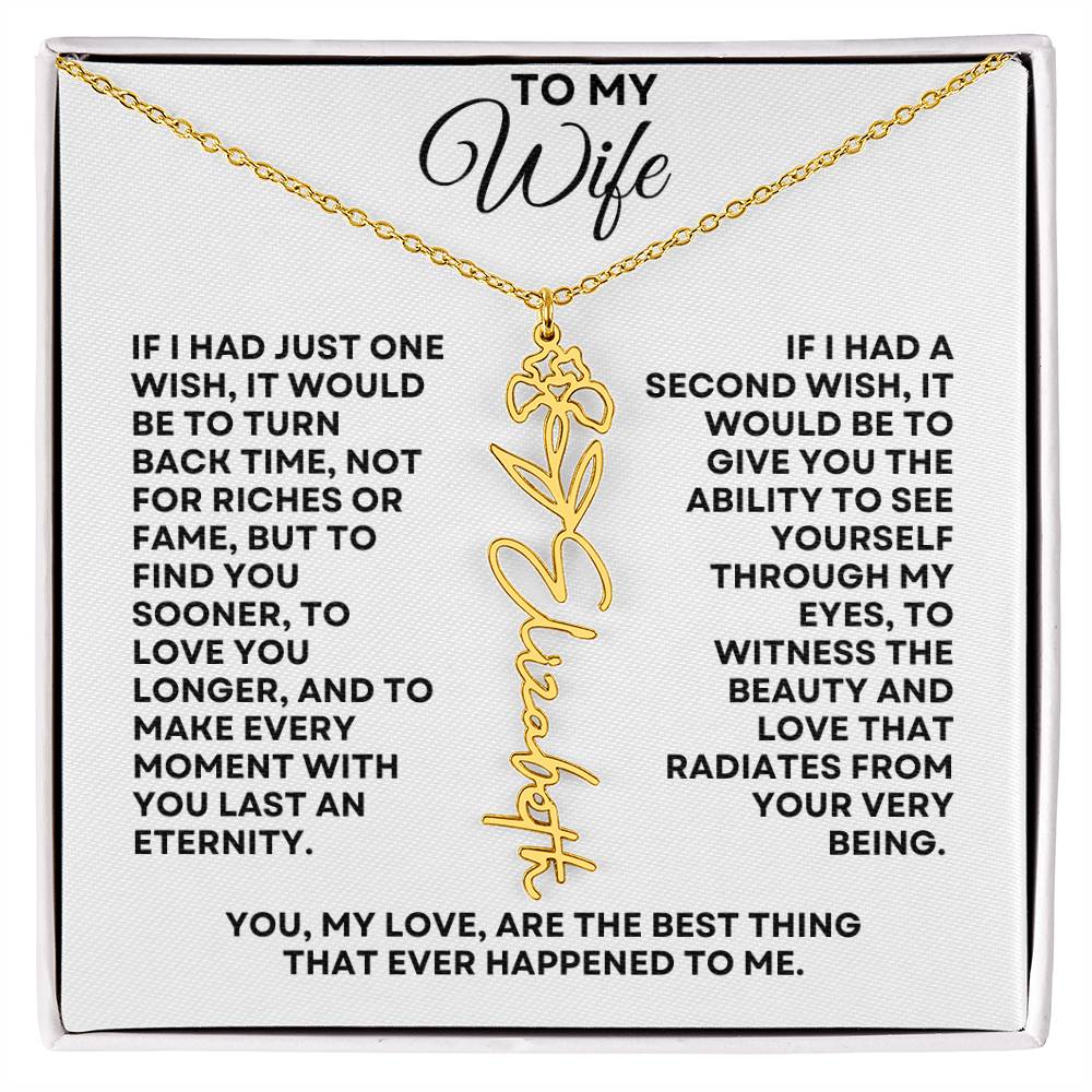 To My Wife | One Wish (Flower Name Necklace)
