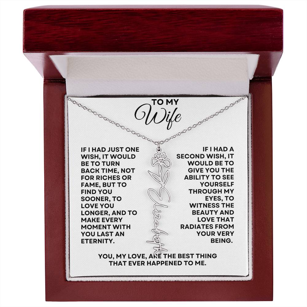 To My Wife | One Wish (Flower Name Necklace)